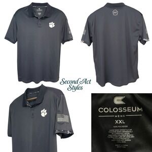 Colosseum‎ Mens Clemson Tigers OHT Military Appreciation Polo Charcoal Gray XXL